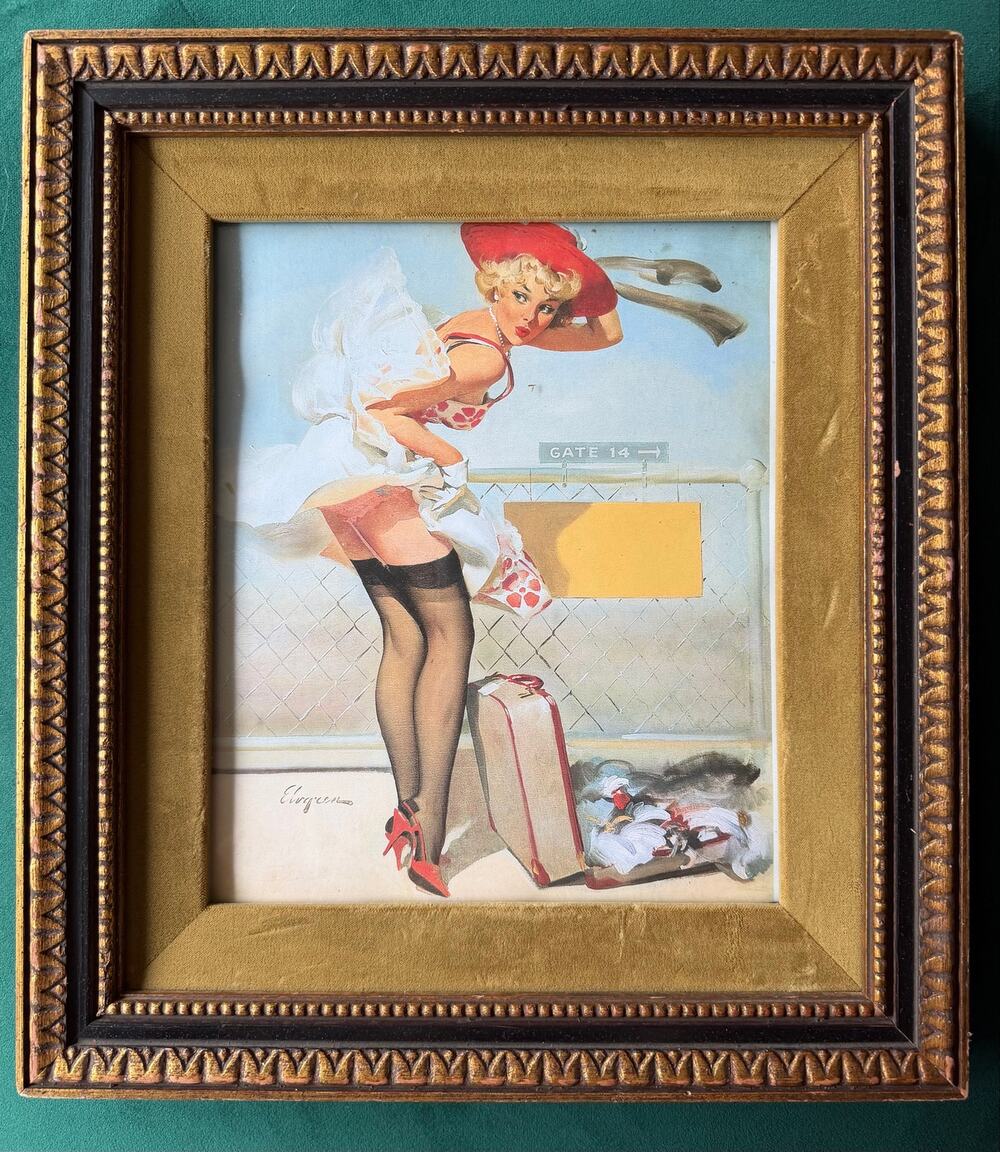 Elvgren print in Vintage frame